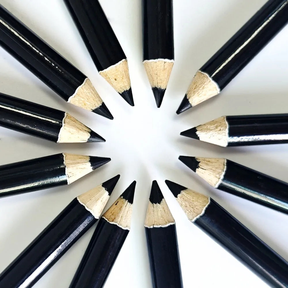 12pcs Waterproof Black Eyeliner Pencils-Smudge-Proof, Long-Lasting &Beginner-Friendly Eye Makeup 