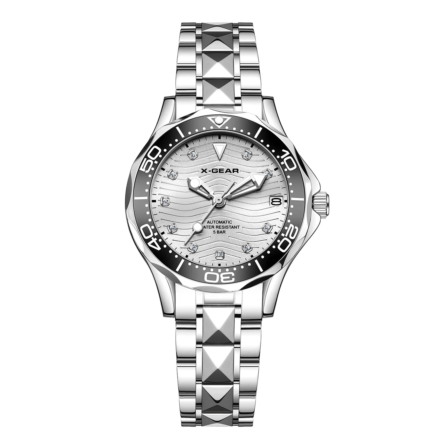 X-GEAR Women's New Watch Fully Automatic Mechanical Watch Light Luxury Temperament Waterproof Watch for Women