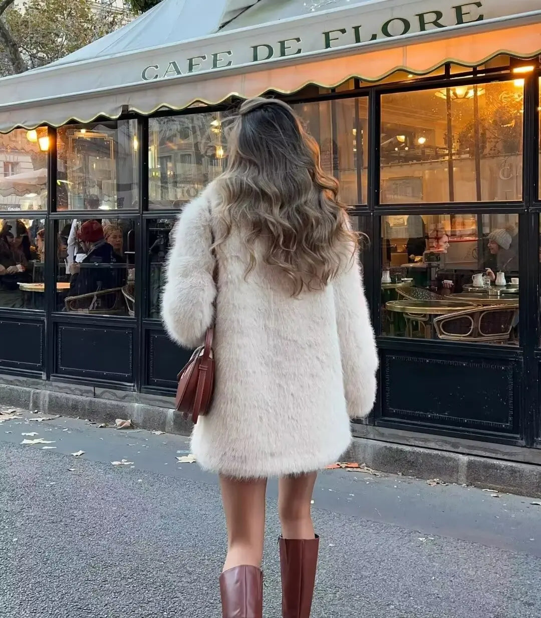 Y2K TRAF 2024 Faux Fur Coat for Women Winter Thick Warm Natural Fur New Outerwear Women's Long Luxury Fake Fur Jackets