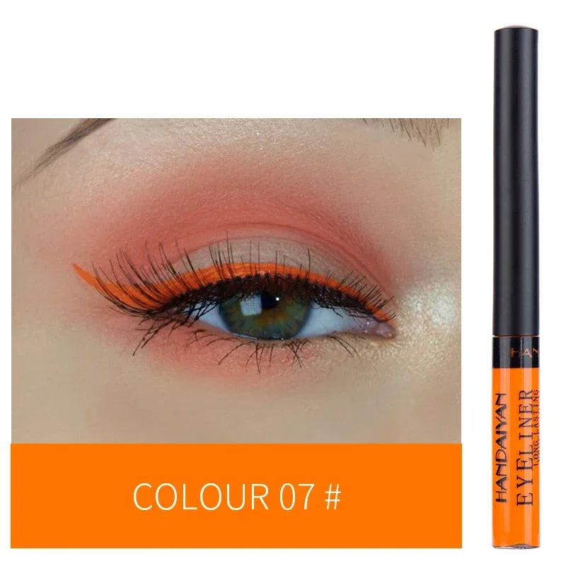 12 Colors Colorful Liquid Eyeliner Pencil Waterproof Long-Lasting Quick-Dry No Blooming Blue Pink Eye Liner Pen Cosmetics Tools