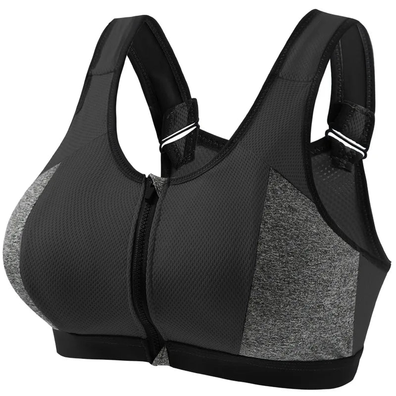 Yoga Sports Bra Top Shockproof Push Up Sportwear Workout Vest for Women Front Zipper Gym Running Underwear Jogging Fitness Bras