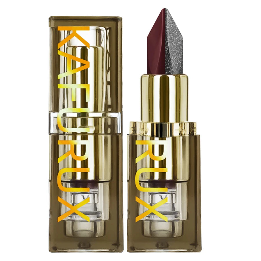 1PC Two-tone Sexy Red&Black Lipstick Glitter&matte Lip Sticks Nonstick Highly Pigmented Metallic Finish Lip Tint Makeup Giifts