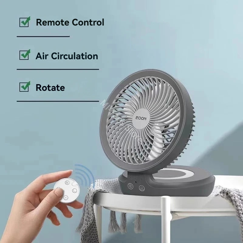 Youpin Edon E808 Wireless Suspended Air Circulation Fan USB Rechargeable Folding Electric Fan Night Light Touch Control 4 Speed