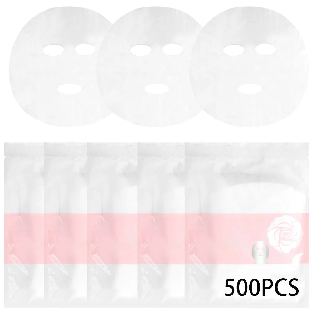 200/500 Sheets Facial Mask Transparent Moisturizing Facial Mask Beautician Beauty Care DIY Spa Facial Mask Makeup Accessories