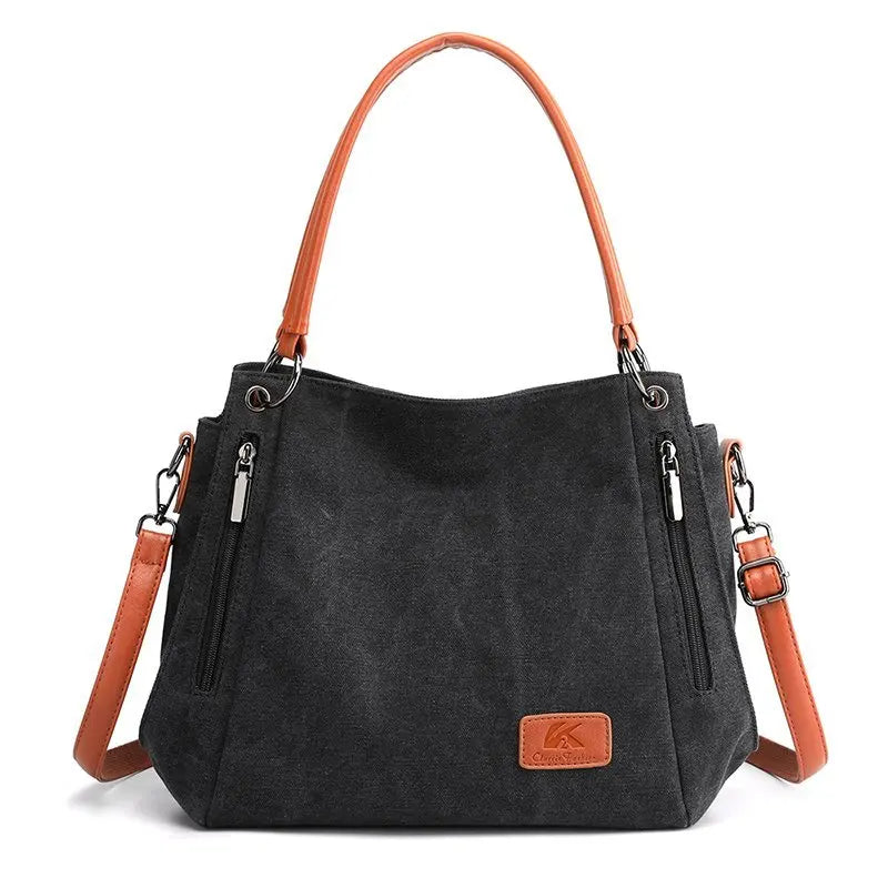 Women's work handbag, large capacity, elegant shoulder bag, detachable shoulder strap, safety zipper handbag