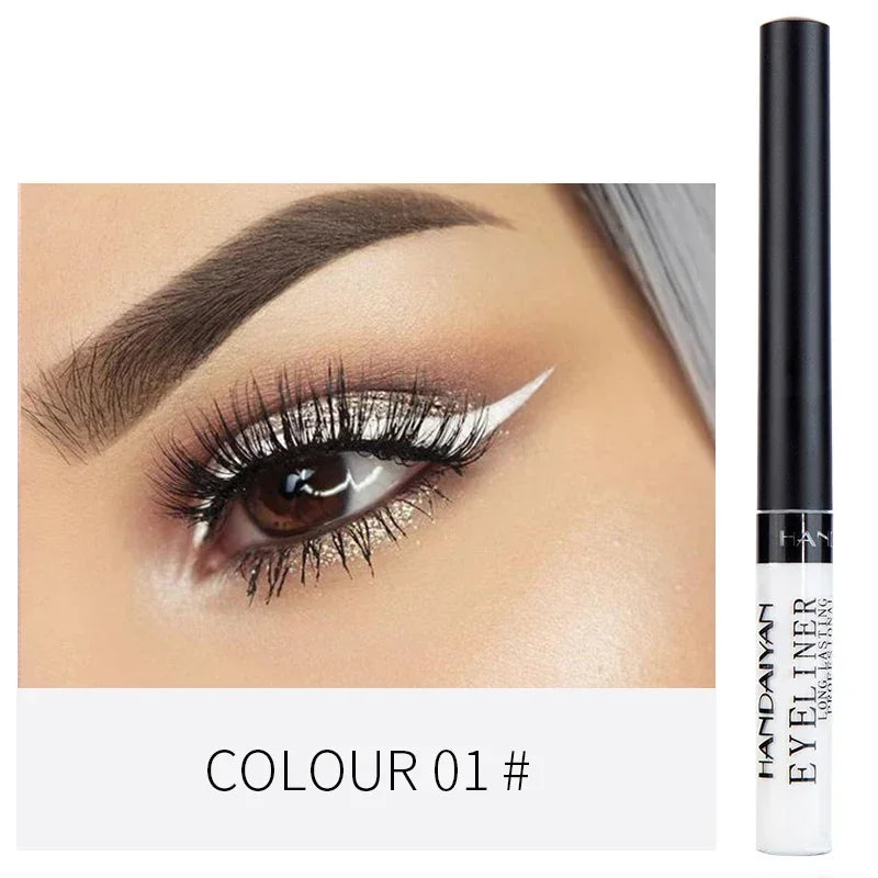 12 Colors Colorful Liquid Eyeliner Pencil Waterproof Long-Lasting Quick-Dry No Blooming Blue Pink Eye Liner Pen Cosmetics Tools