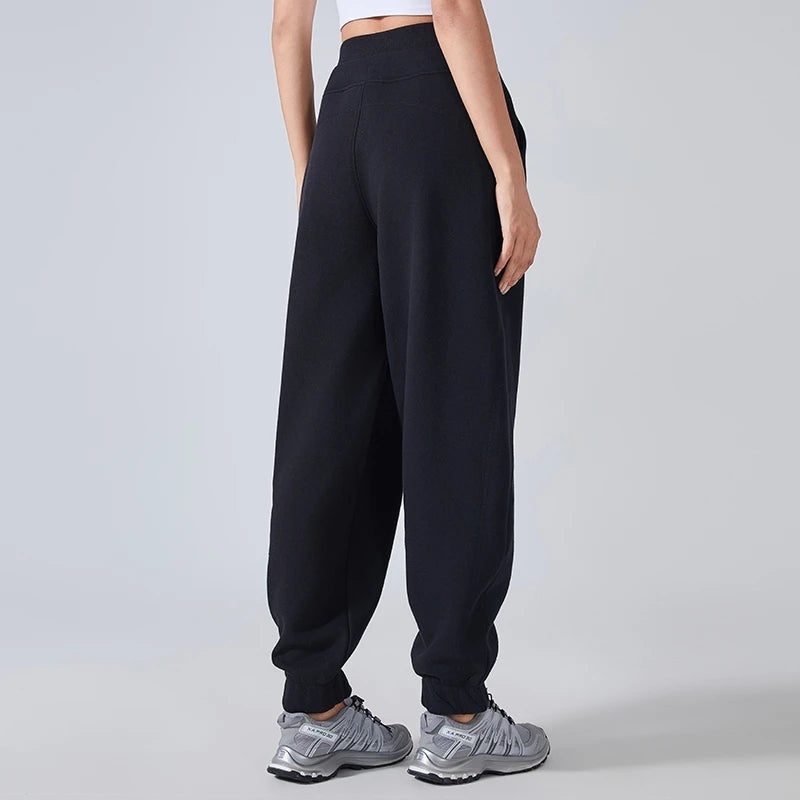 Xsunwing New Casual Winter Women Sports Sweatpants Workout Fleece Trousers Solid Thick Warm Female Running Jogger Pants WDQ154