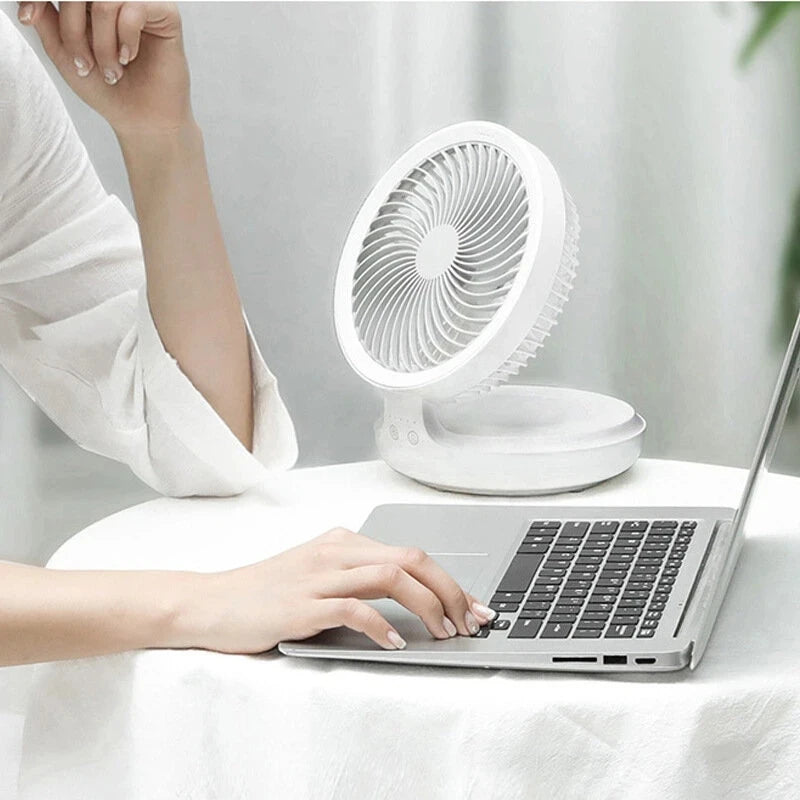 Youpin Edon E808 Wireless Suspended Air Circulation Fan USB Rechargeable Folding Electric Fan Night Light Touch Control 4 Speed