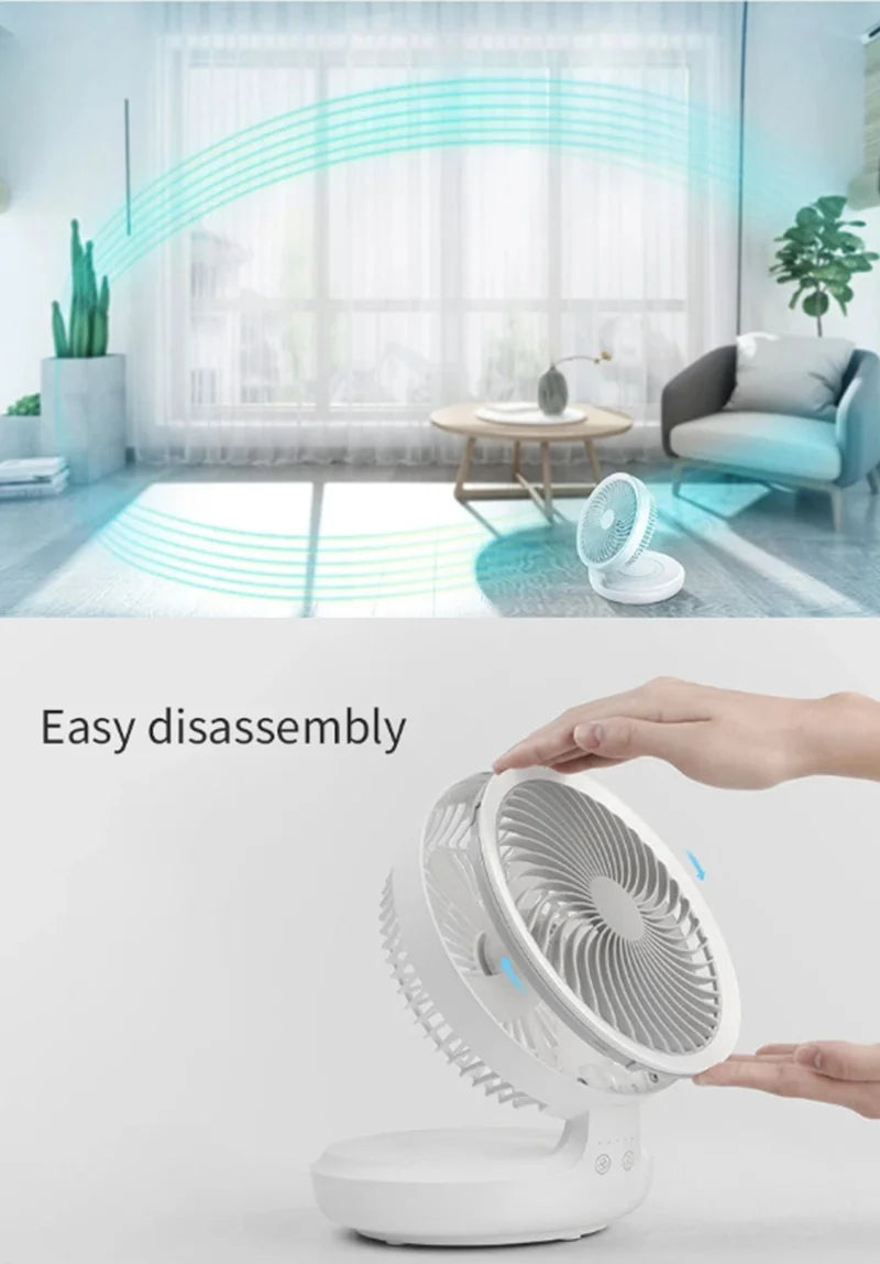 Youpin Edon E808 Wireless Suspended Air Circulation Fan USB Rechargeable Folding Electric Fan Night Light Touch Control 4 Speed