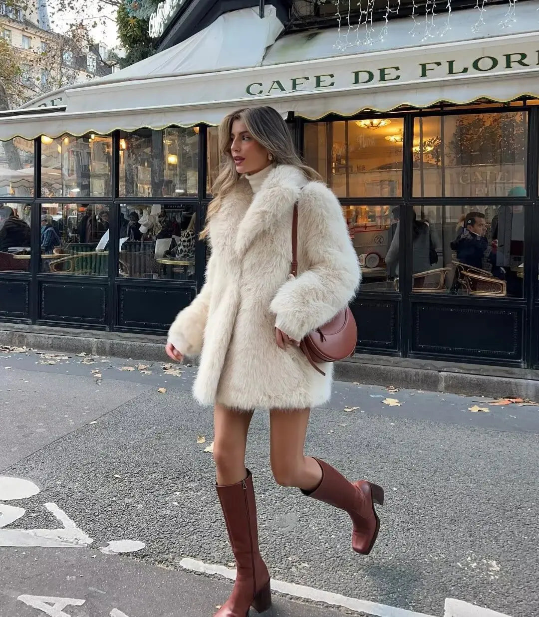 Y2K TRAF 2024 Faux Fur Coat for Women Winter Thick Warm Natural Fur New Outerwear Women's Long Luxury Fake Fur Jackets