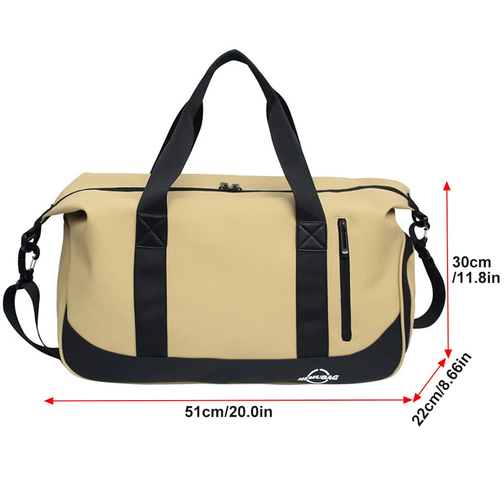 1Pcs Gym Bag for Women Men Sports, Gyms, Weekend Getaway, Waterproof Duffle Bag with Shoe & Wet Clothes Compartments