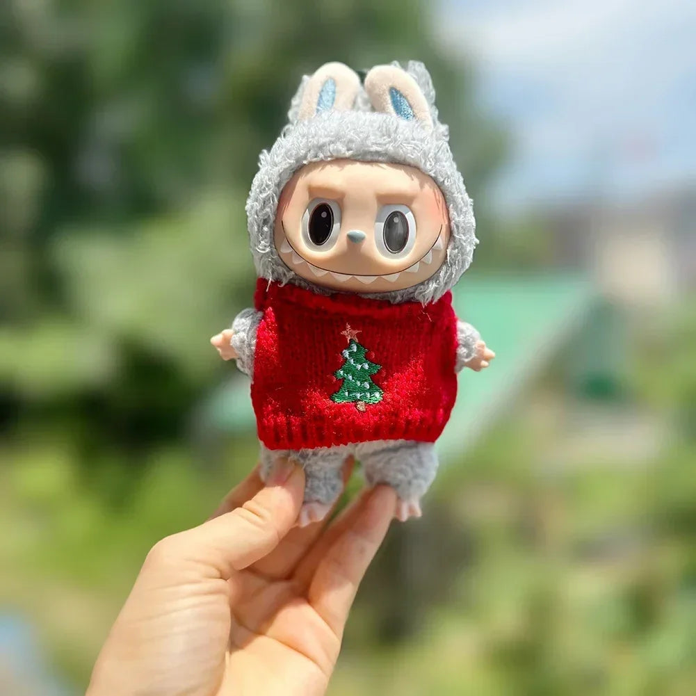 13 Kinds Cute Mini Plush Doll'S Clothes Outfit Accessories For Labubu II Idol 17cm Dolls Sitting Party Clothing DIY Gift