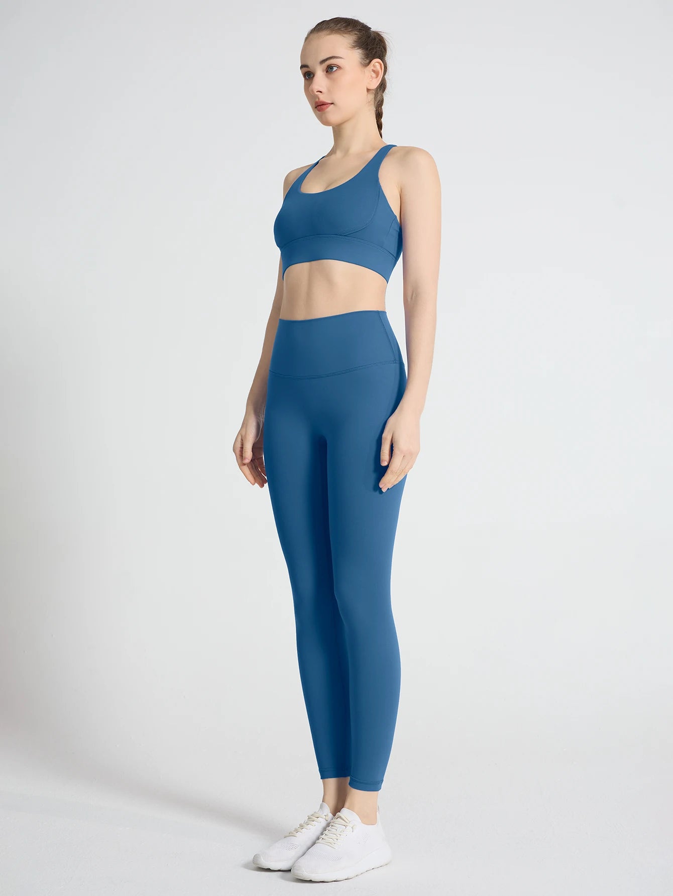 2 Piece Yoga Set Women's tracksuit Fitness Crop Top Shockproof Sports Bras Yoga Gym Running Pants Sportswear Running Fitness