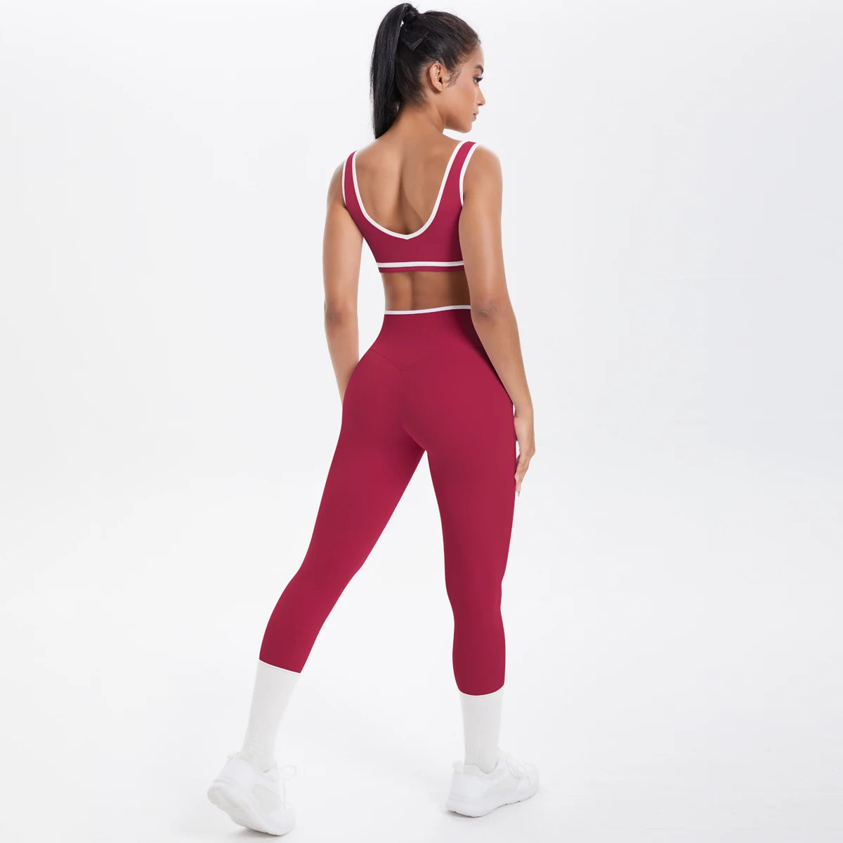 Yoga Set Women Tracksuit Nude Feeling Workout Sets Gym Clothes Push Up Fitness Running Sportwear Sport Bra Leggings Suit