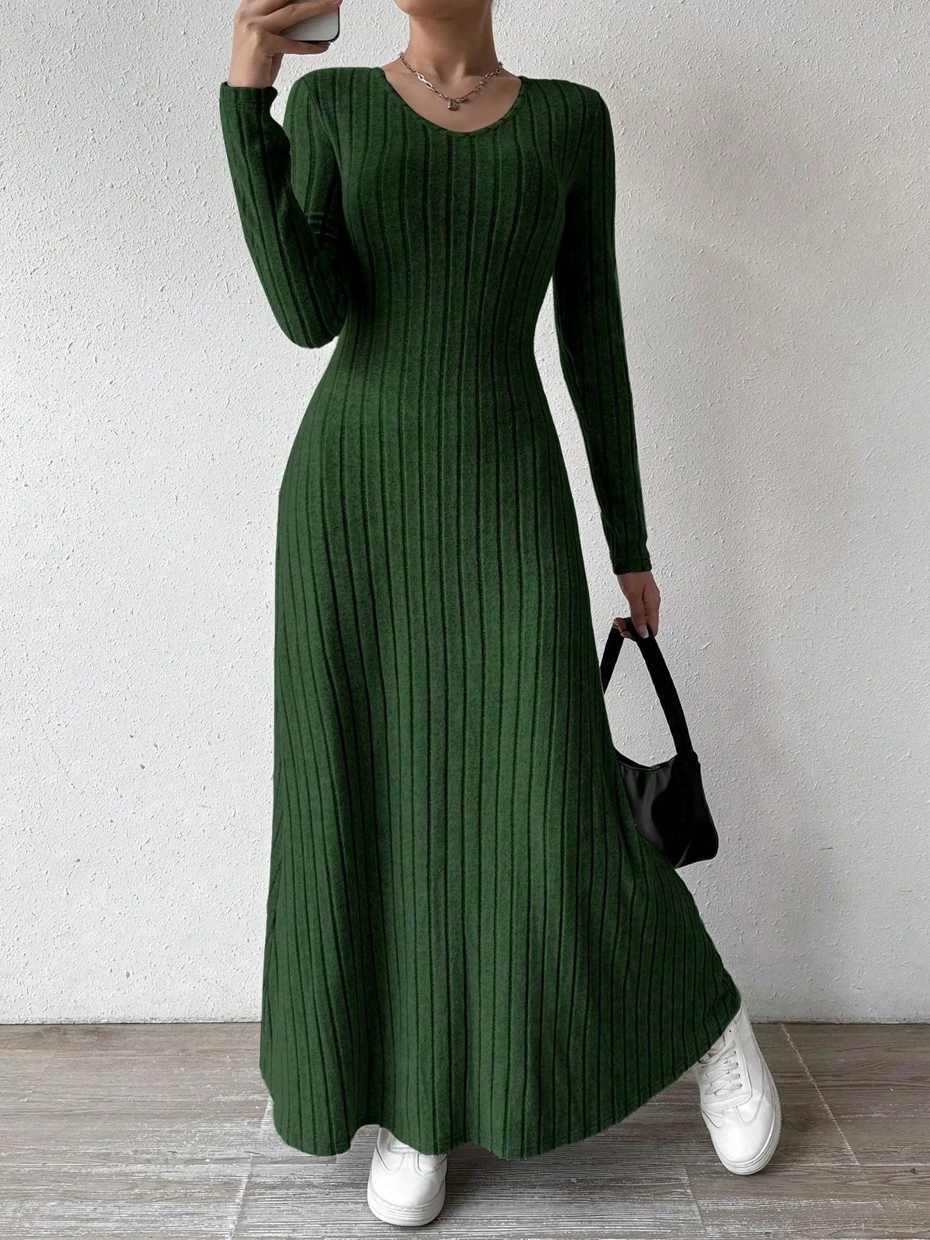 Womens Dresses Female Clothes New Long Sleeve V-neck Knitted Long Dress For Women Elegant Party Long Dresses Gothic Clothes 2025