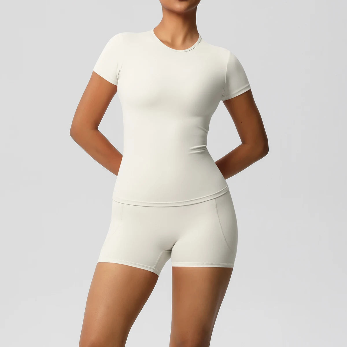 Workout Sportswear 2Pcs Piece Female Yoga Shirt Push Up Workout Clothes Women Outdoors Sport  High Waist  Fitness Sport Shorts