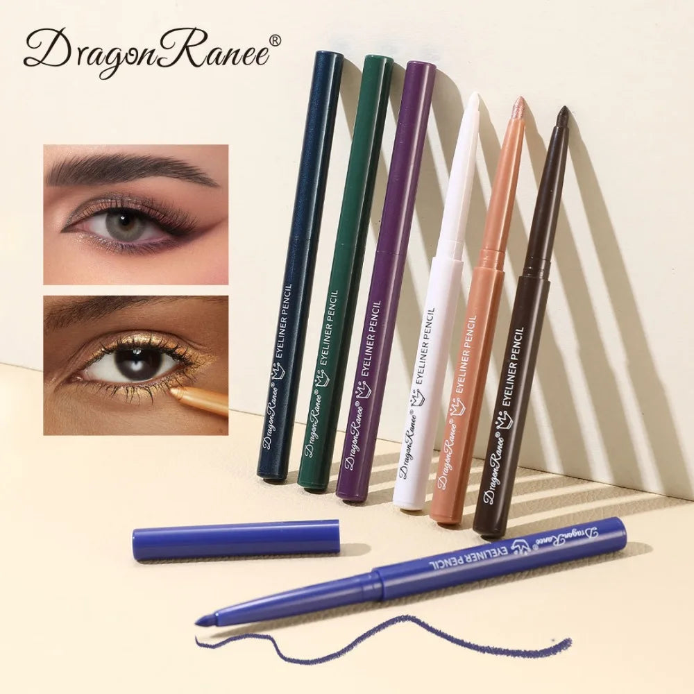 12 Colors Matte Eyeliner Waterproof Sweatproof Lasting Non-Smudged Rotatable Eye Liner Green Purple Colorful Eye Makeup Tools