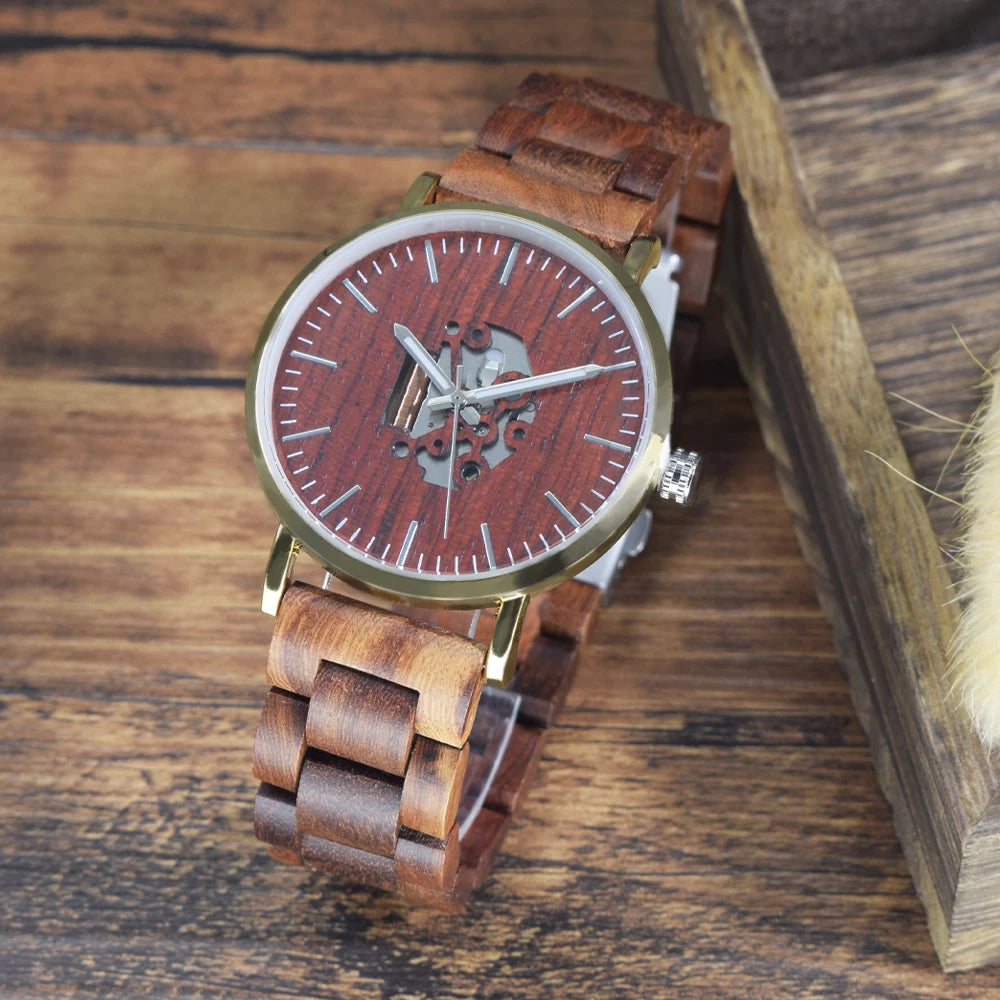 Wooden Watches for  Women Slim Analog Quartz Minimalist Couple Wrist Watch