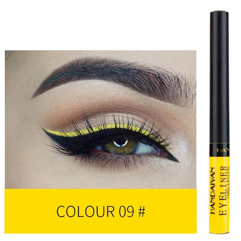 12 Colors Colorful Liquid Eyeliner Pencil Waterproof Long-Lasting  Quick-Dry No Blooming Blue Pink Eye Liner Pen Cosmetics Tools