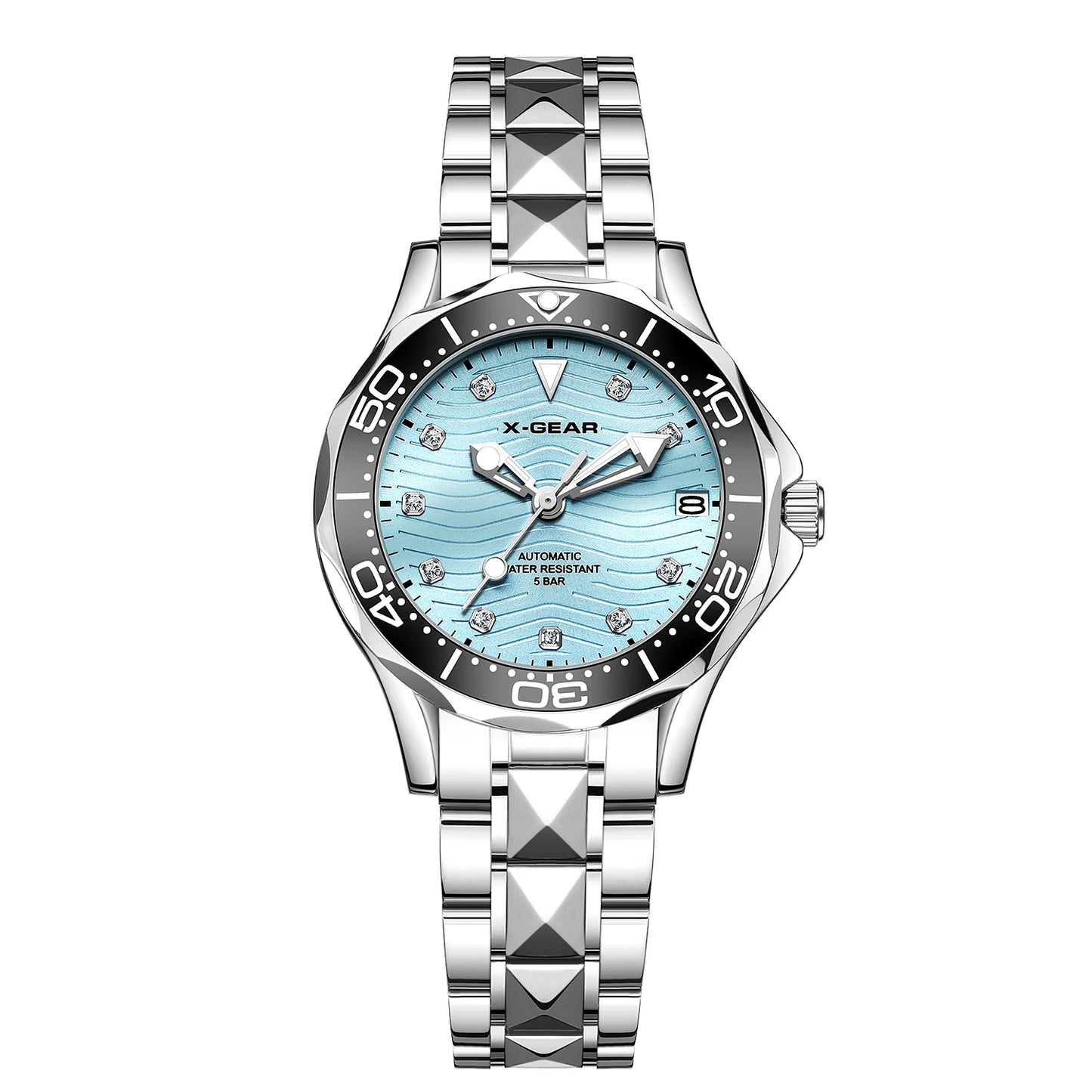 X-GEAR Women's New Watch Fully Automatic Mechanical Watch Light Luxury Temperament Waterproof Watch for Women