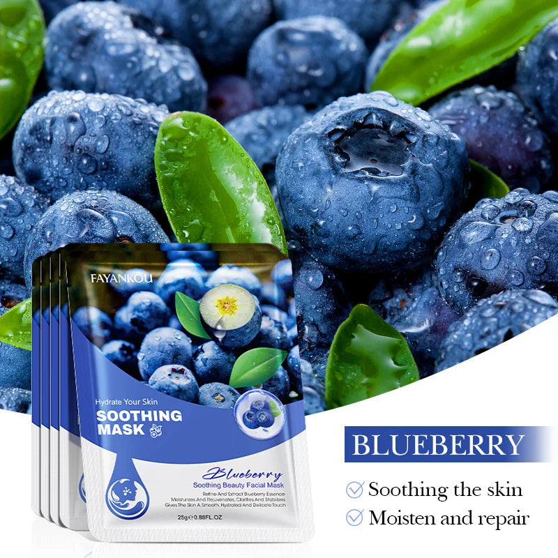 10pcs Fruits Facial Masks For Face Skincare Moisturizing Brightening Hydrating Firming Face Mask Beauty Face Skin Care Products