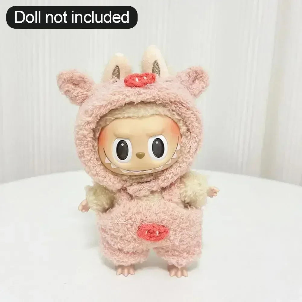 13 Kinds Cute Mini Plush Doll'S Clothes Outfit Accessories For Labubu II Idol 17cm Dolls Sitting Party Clothing DIY Gift