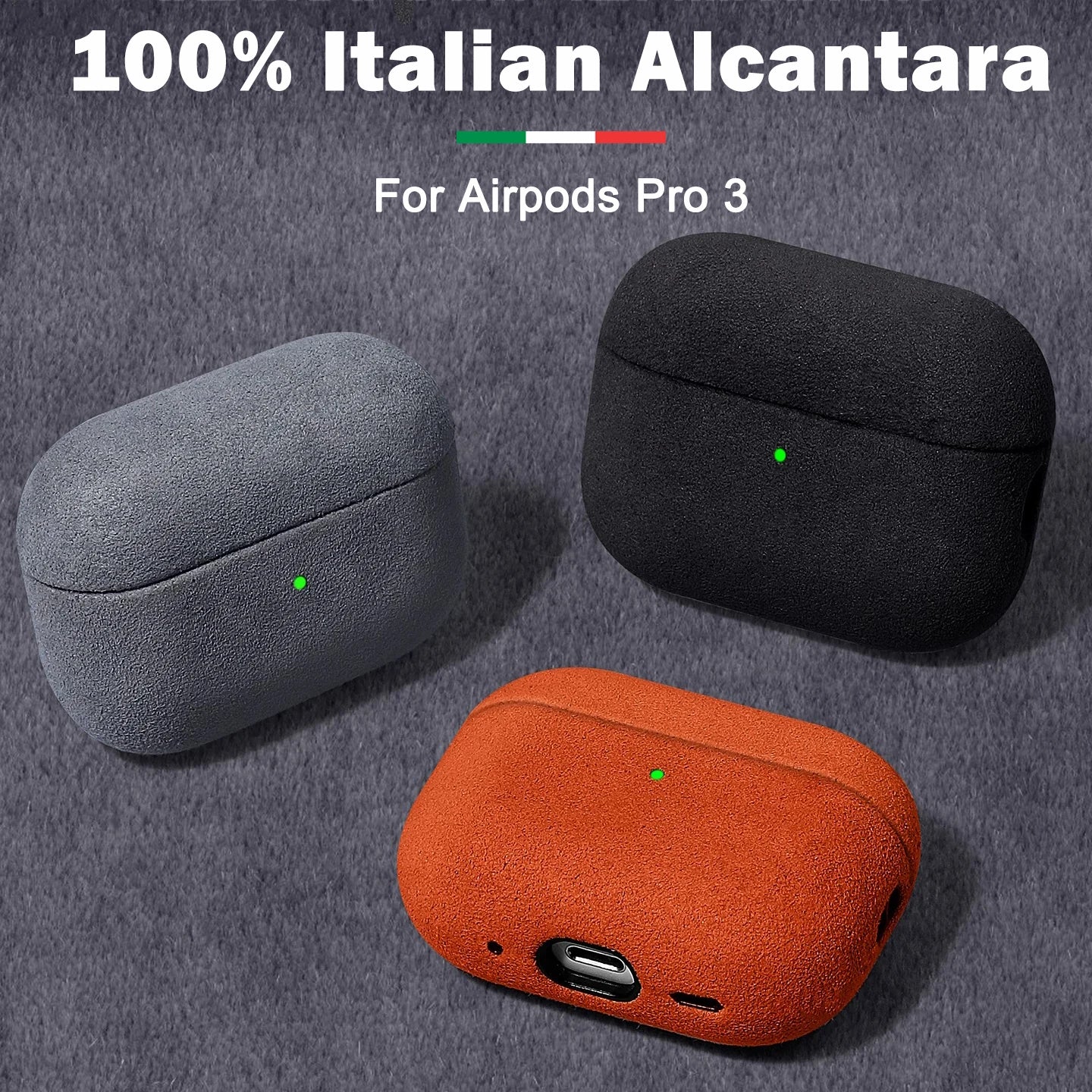 100% ALCANTARA Leather Case for AirPods Pro 3 Pro3 Luxury Suede Leather Cases for AirPod 4 Pro 3 2 Headset Turn fur Cover