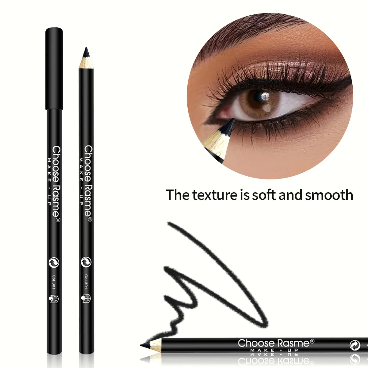 12pcs Waterproof Black Eyeliner Pencils-Smudge-Proof, Long-Lasting &Beginner-Friendly Eye Makeup ﻿