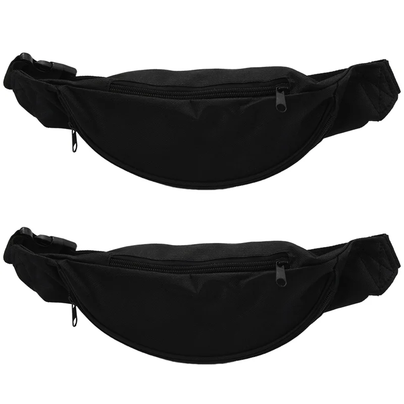 XFDZ-2X Fanny Pack For Women Men Waist Bag Unisex Waist Bag Belt Bag Zipper Pouch Packs Black