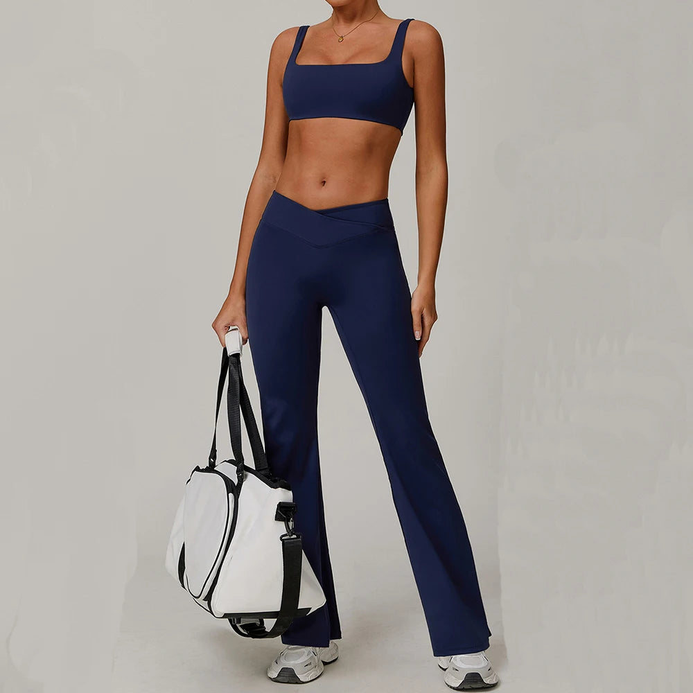 Yoga Suit for Women Running Tracksuit Sports Bra High Waist Leggings Gym Clothing 2PCS Workout Set Female Training Sportswear