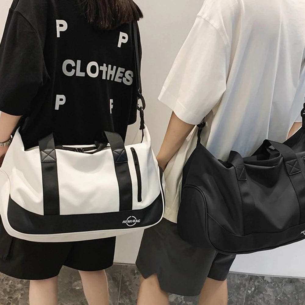 1Pcs Gym Bag for Women Men Sports, Gyms, Weekend Getaway, Waterproof Duffle Bag with Shoe & Wet Clothes Compartments