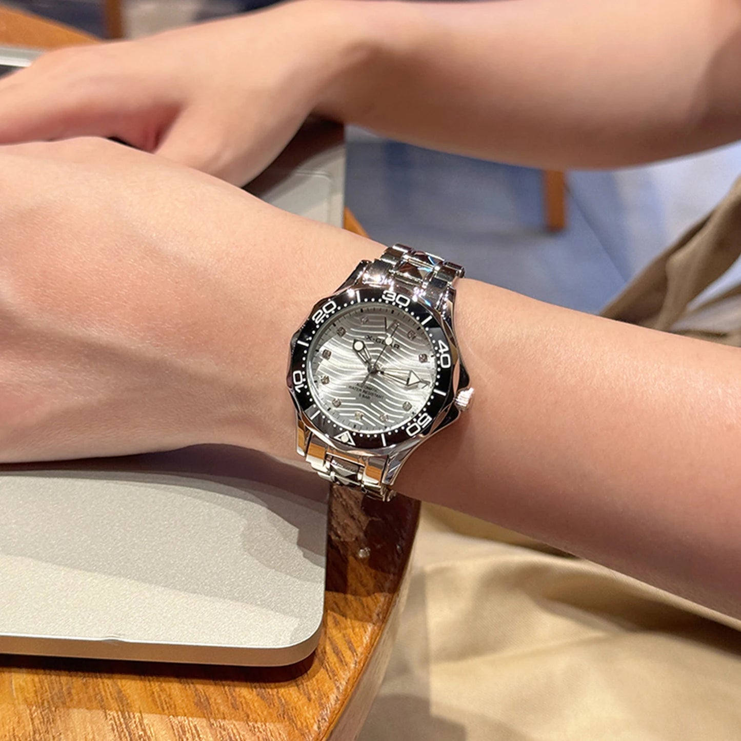 X-GEAR Women's New Watch Fully Automatic Mechanical Watch Light Luxury Temperament Waterproof Watch for Women