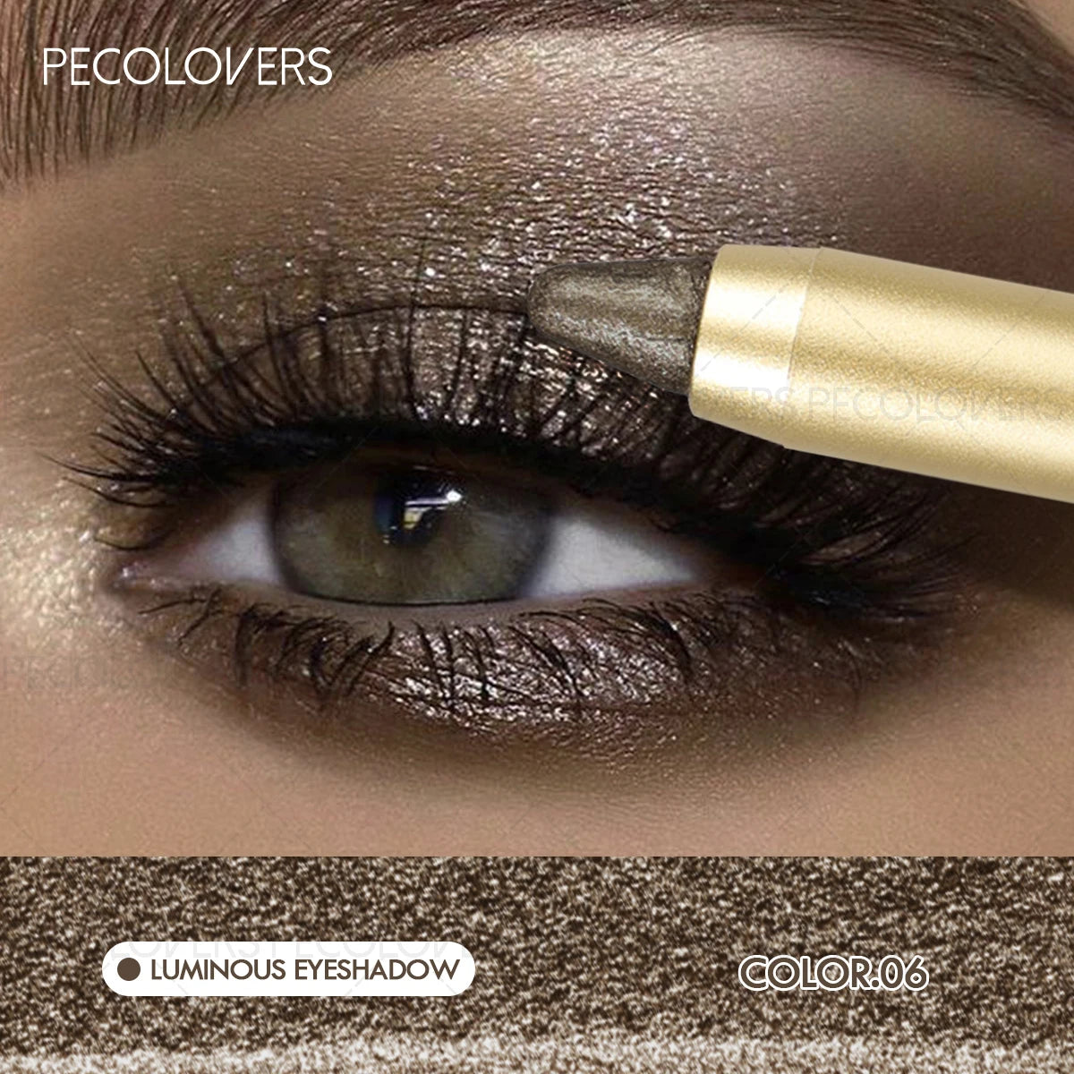 1 Pc Shimmer Eyeshadow Stick, Dual-ended Eyeshadow Pen, with Brush, Eye-catching Eye Makeup High Color Rendering, Concert Makeup