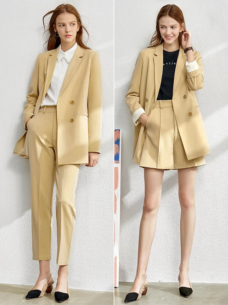 Amii Minimalism Jacket Spring Office Lady Blazer Women Vneck Tanks, Women's pants Female Shorts Sold Separately Blazers 12260069