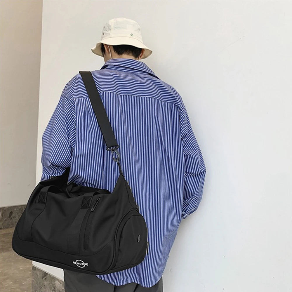 1Pcs Gym Bag for Women Men Sports, Gyms, Weekend Getaway, Waterproof Duffle Bag with Shoe & Wet Clothes Compartments