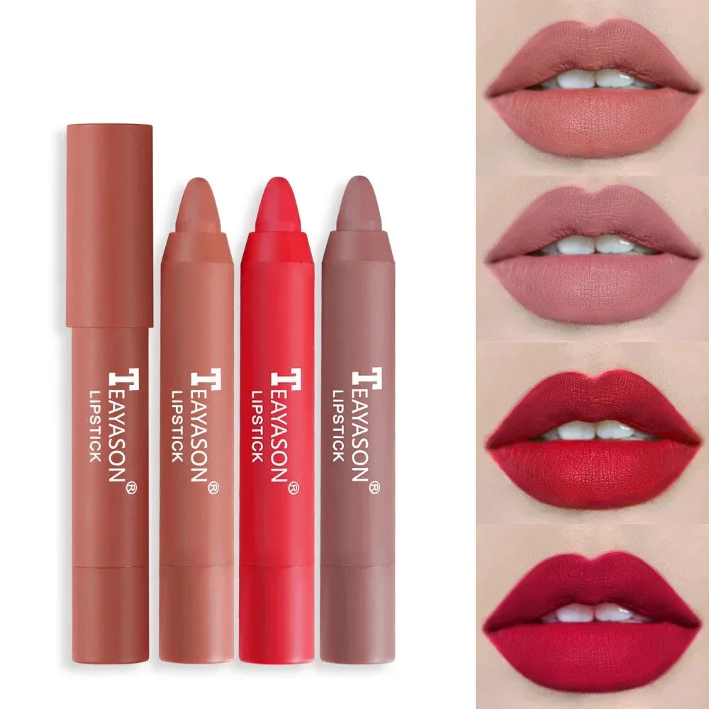 12 Colors Waterproof Long Lasting Lip tint Velvet Matte Lipsticks Nude Stick Lips Makeup Tint Pen Daily Makeup Nude LipstickTool
