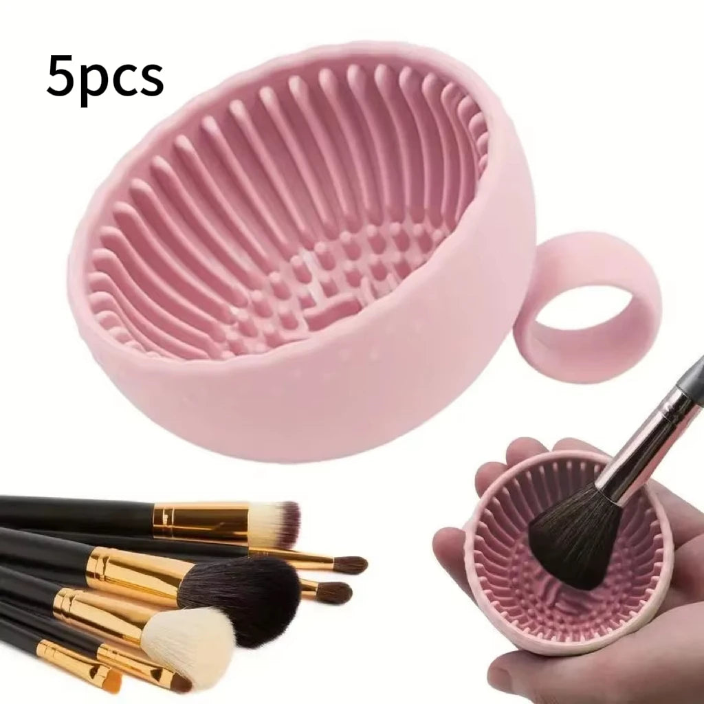 1pc QuickClean Makeup Brush Cleaner - Premium Silicone Scrubber & Non-slip Bowl - Effortless Deep Cleaning for All Facial