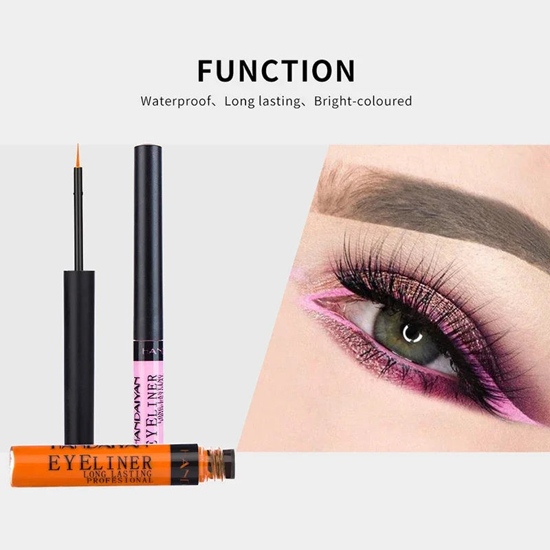 12 Colors Colorful Liquid Eyeliner Pencil Waterproof Long-Lasting  Quick-Dry No Blooming Blue Pink Eye Liner Pen Cosmetics Tools
