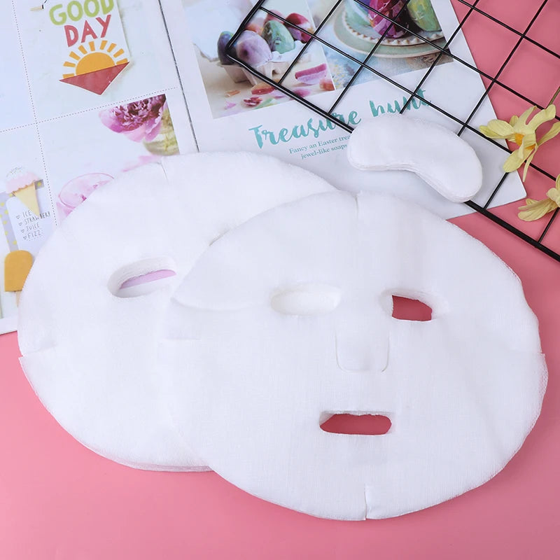 100pcs/lot Disposable Face Mask DIY Soft Non-toxic Pure Facemask Sheet Beauty Tools Breathable Cotton Face Mask Sheet Paper
