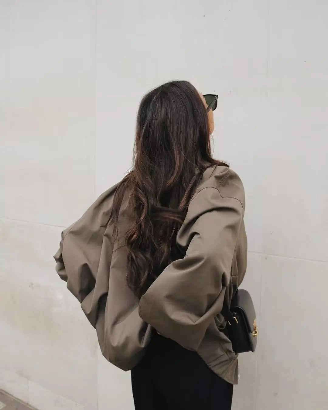 Y2K TRAF Fashion Jackets for Women 2024 Long Coats Female Chic Casual Loose Bomber Jackets Coat Ladies Long Sleeve Outerwear