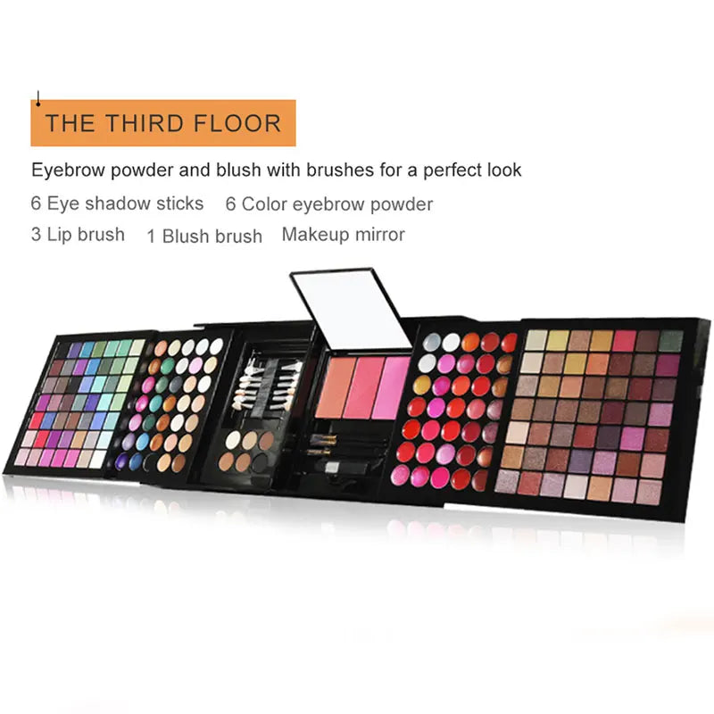 177 Color Makeup Set Including Eyeshadow Palette Blush lip Gloss Concealer,All-in-one Women's Makeup et,Complete Set with Mirror