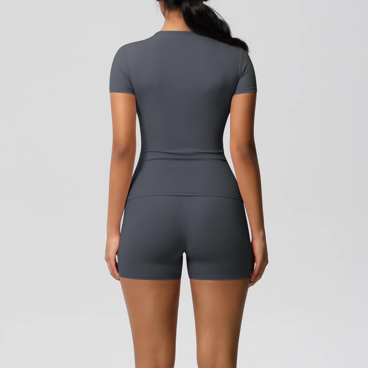 Workout Sportswear 2Pcs Piece Female Yoga Shirt Push Up Workout Clothes Women Outdoors Sport  High Waist  Fitness Sport Shorts