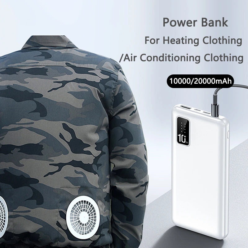 12V DC Output Power Bank 20000mAh Portable Charger External Battery Pack for Heated Vest Jacket Power Bank for Xiaomi Mi IPhone