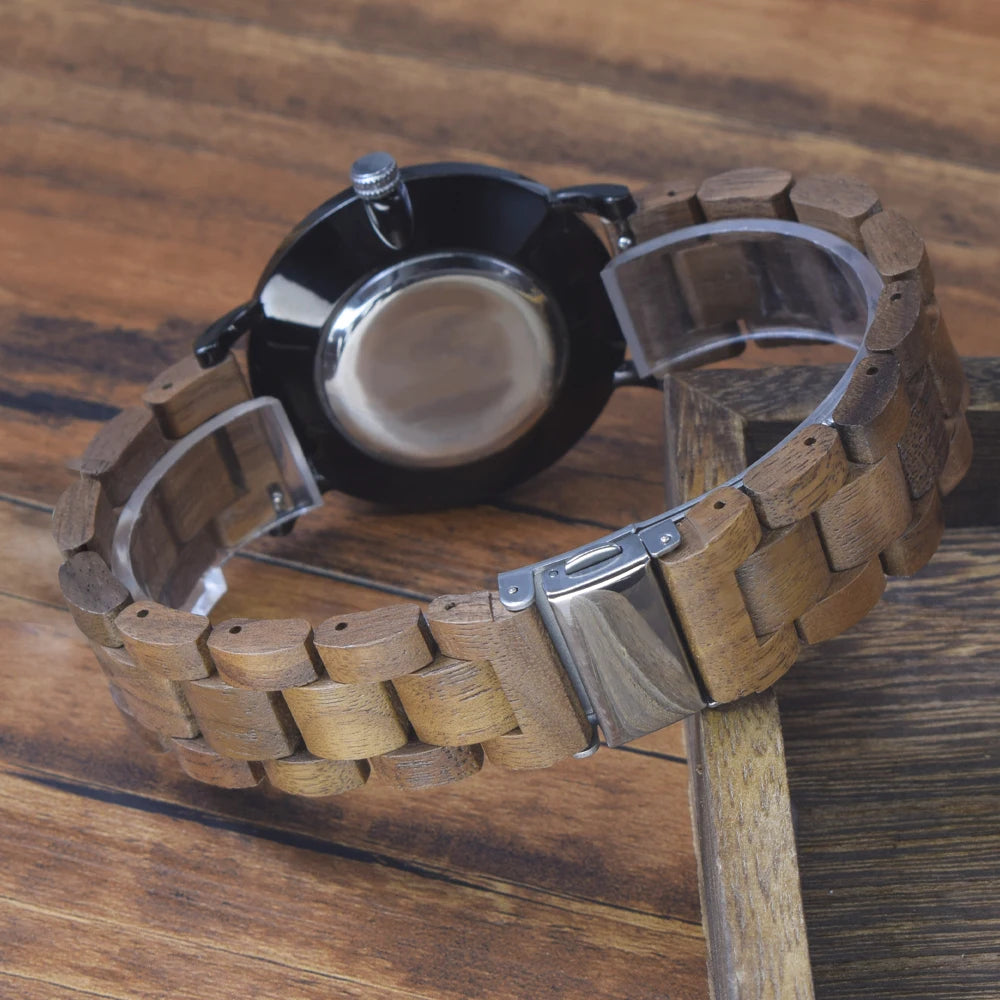Wooden Watches for  Women Slim Analog Quartz Minimalist Couple Wrist Watch