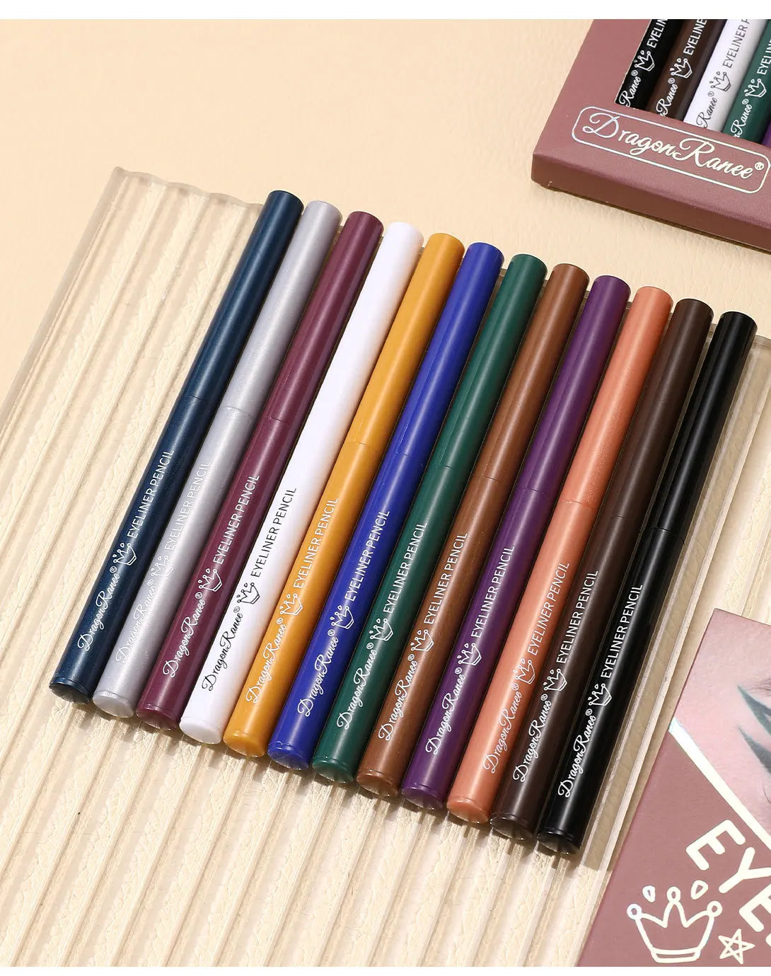 12 Colors Matte Eyeliner Waterproof Sweatproof Lasting Non-Smudged Rotatable Eye Liner Green Purple Colorful Eye Makeup Tools
