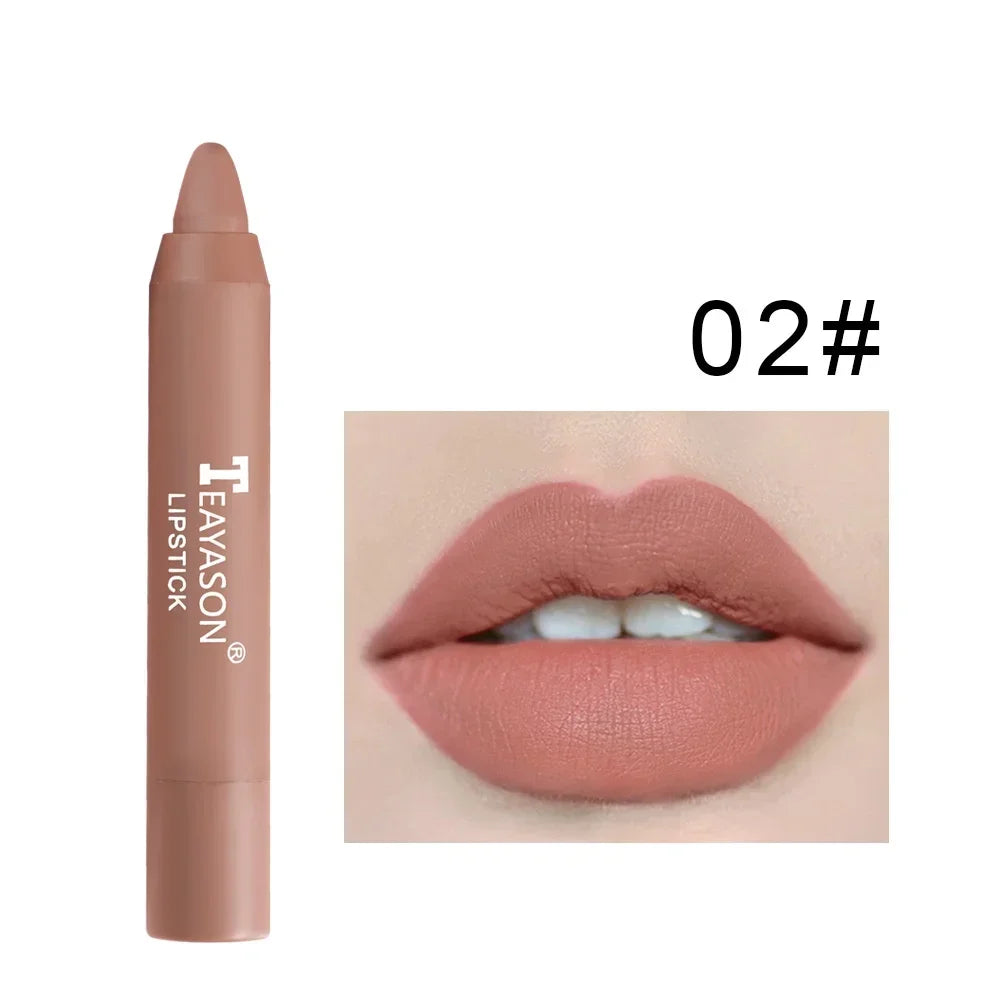 12 Colors Waterproof Long Lasting Lip tint Velvet Matte Lipsticks Nude Stick Lips Makeup Tint Pen Daily Makeup Nude LipstickTool