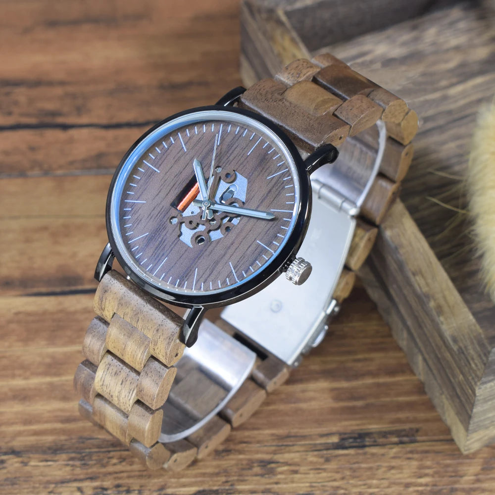Wooden Watches for  Women Slim Analog Quartz Minimalist Couple Wrist Watch