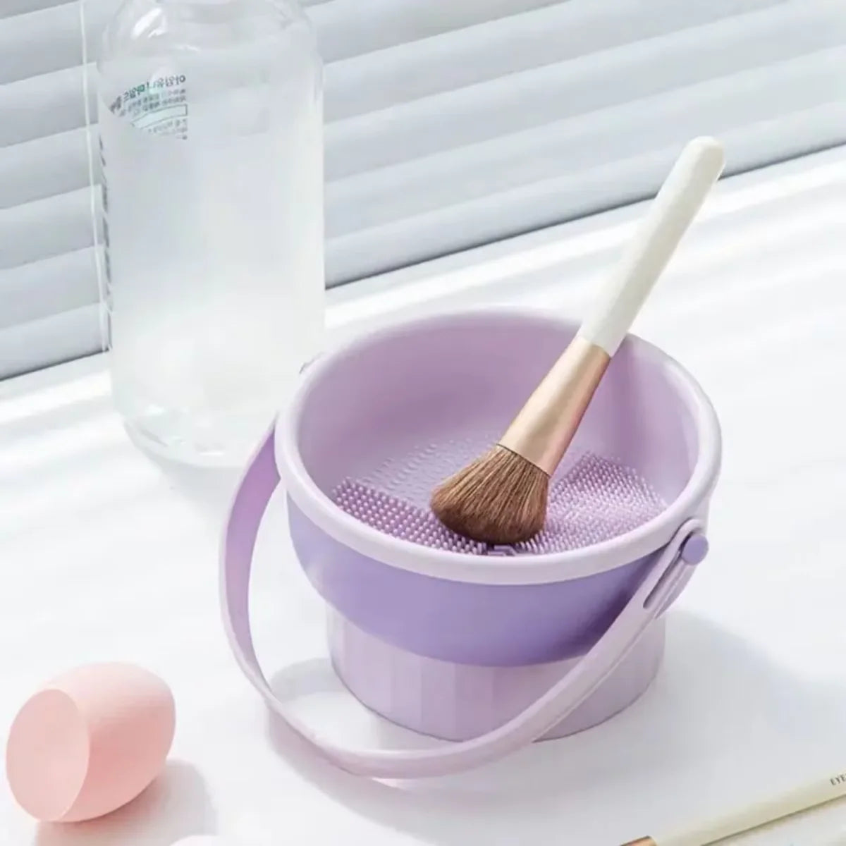 1pc QuickClean Makeup Brush Cleaner - Premium Silicone Scrubber & Non-slip Bowl - Effortless Deep Cleaning for All Facial