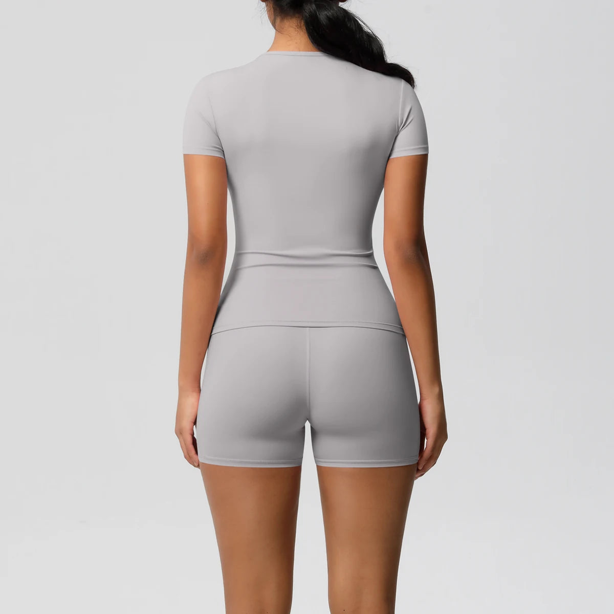 Workout Sportswear 2Pcs Piece Female Yoga Shirt Push Up Workout Clothes Women Outdoors Sport  High Waist  Fitness Sport Shorts