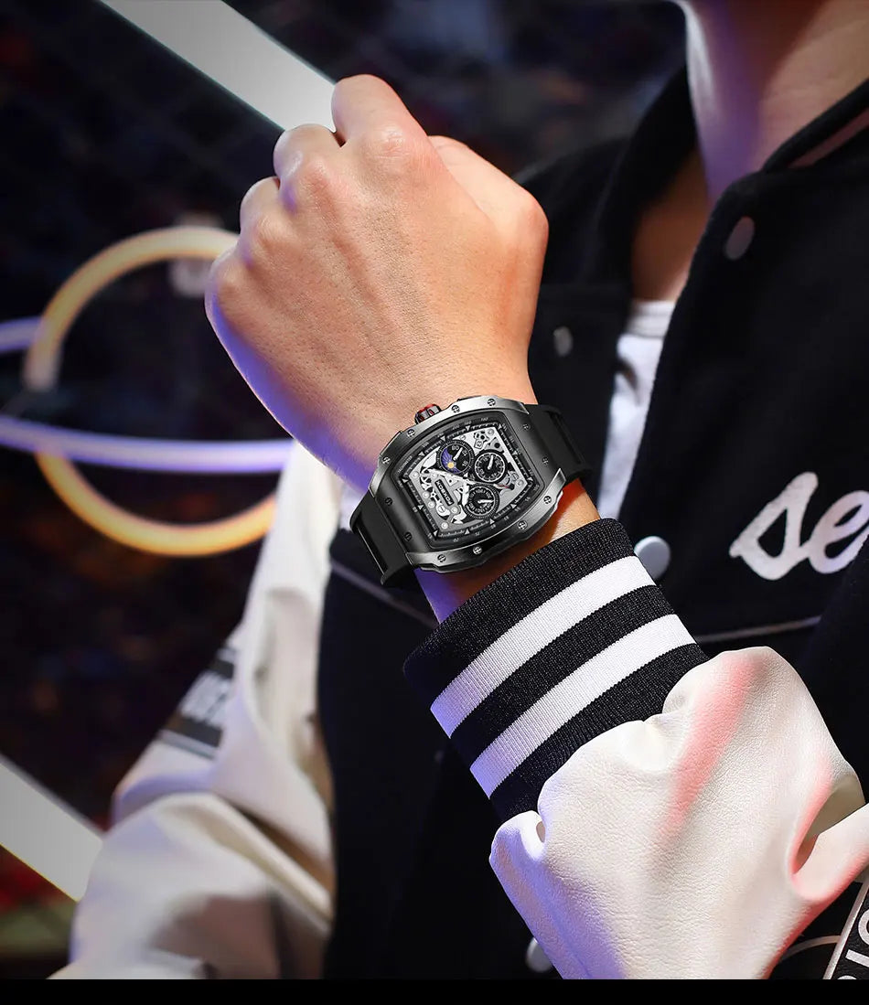 2024 New Sports Watch Men Top Brand Luxury Mens Watches Business Waterproof Military Quartz Chronograph Wristwatch Montre Homme